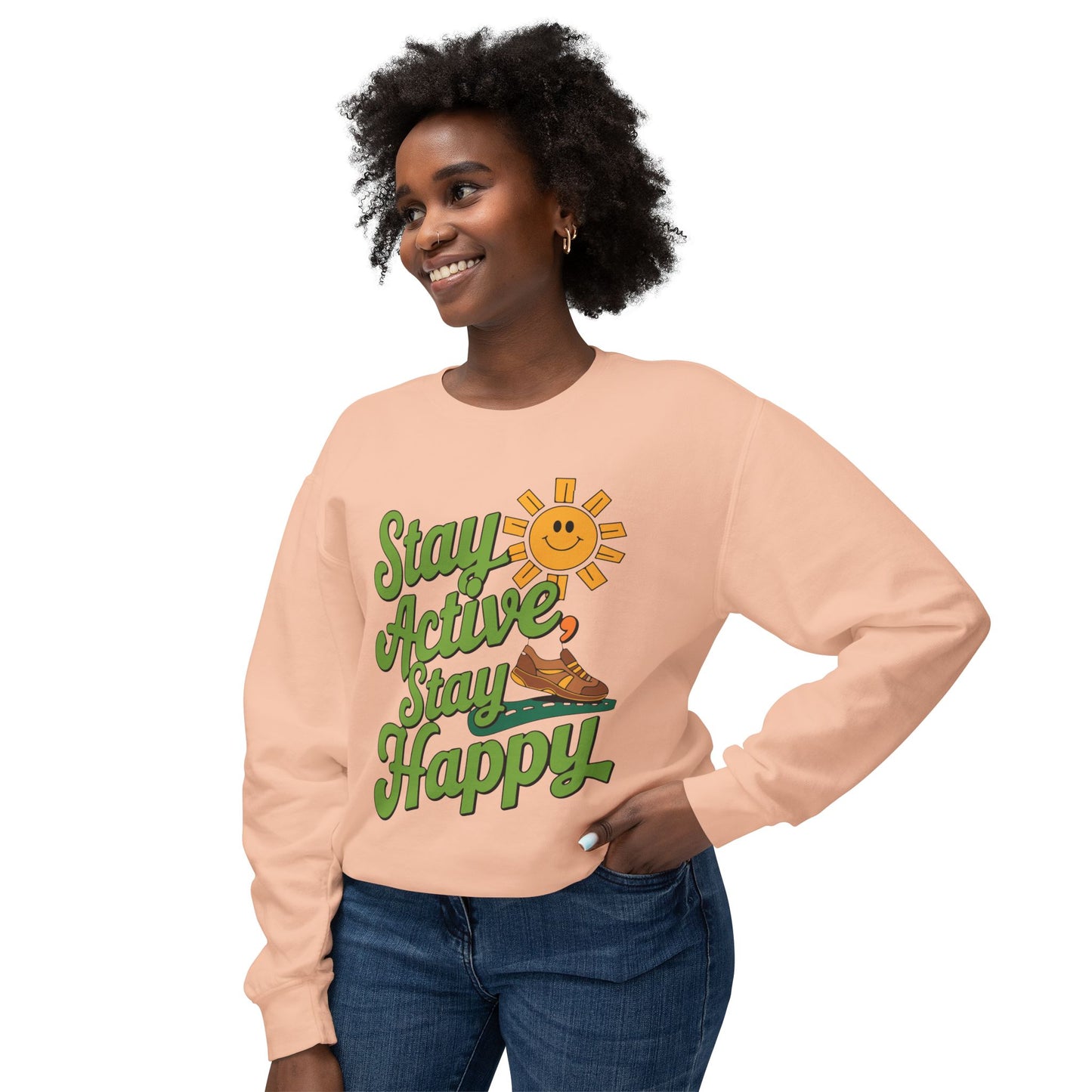 Motivational Stay Active Stay Happy Women Sweatshirt - Graffiti