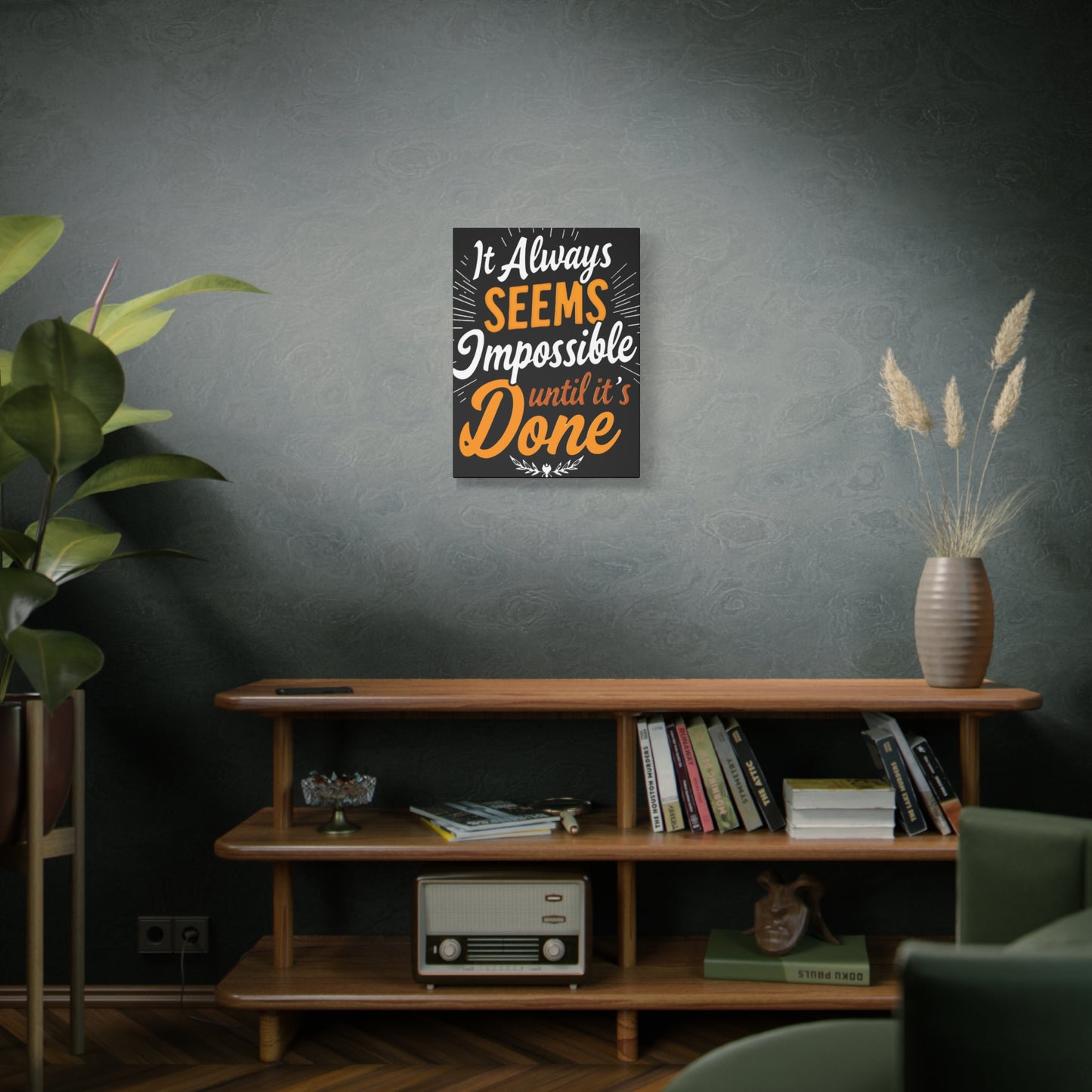 Inspirational Wall Art - 'It Always Seems Impossible Until It’s Done' Canvas - Graffiti