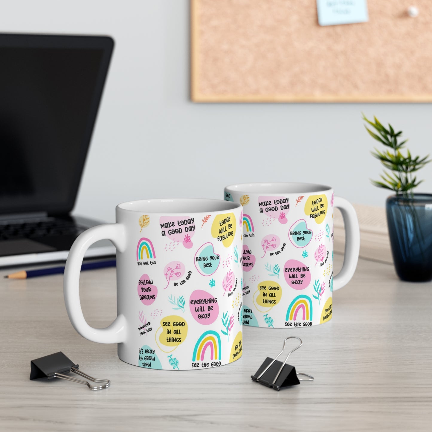 Inspirational 11oz Mug - Positive Vibes - Graffiti