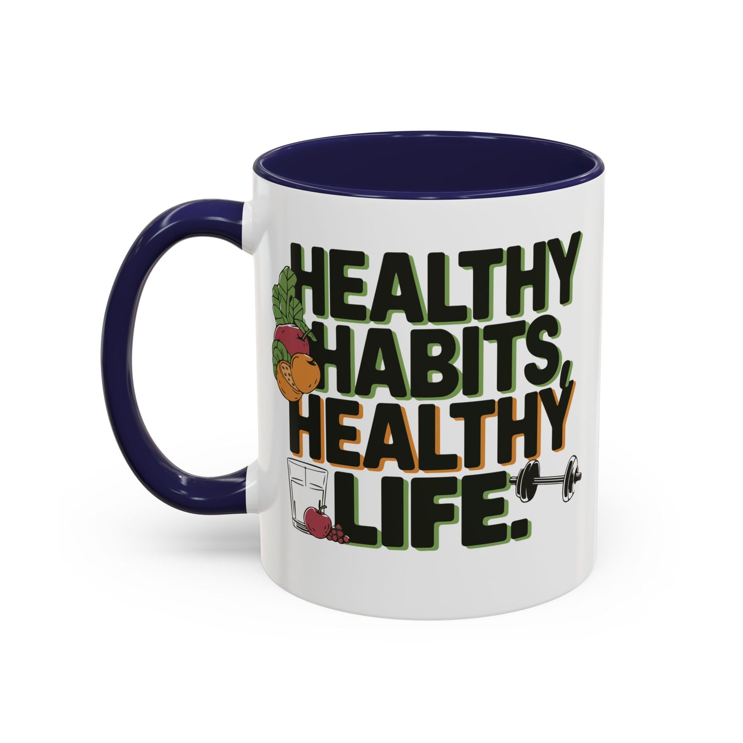 Healthy Habits Coffee Mug - Motivational Drinkware for Fitness Enthusiasts, Gym Gifts, Wellness Inspiration, Home Office Decor, Thoughtful - Graffiti