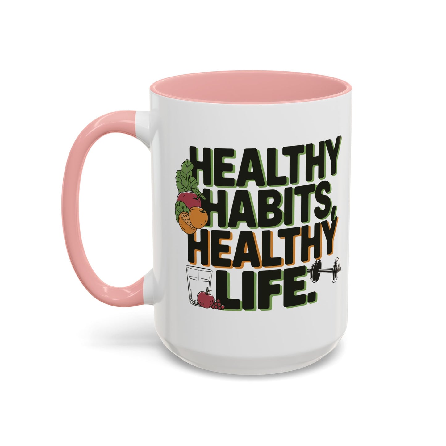 Healthy Habits Coffee Mug - Motivational Drinkware for Fitness Enthusiasts, Gym Gifts, Wellness Inspiration, Home Office Decor, Thoughtful - Graffiti