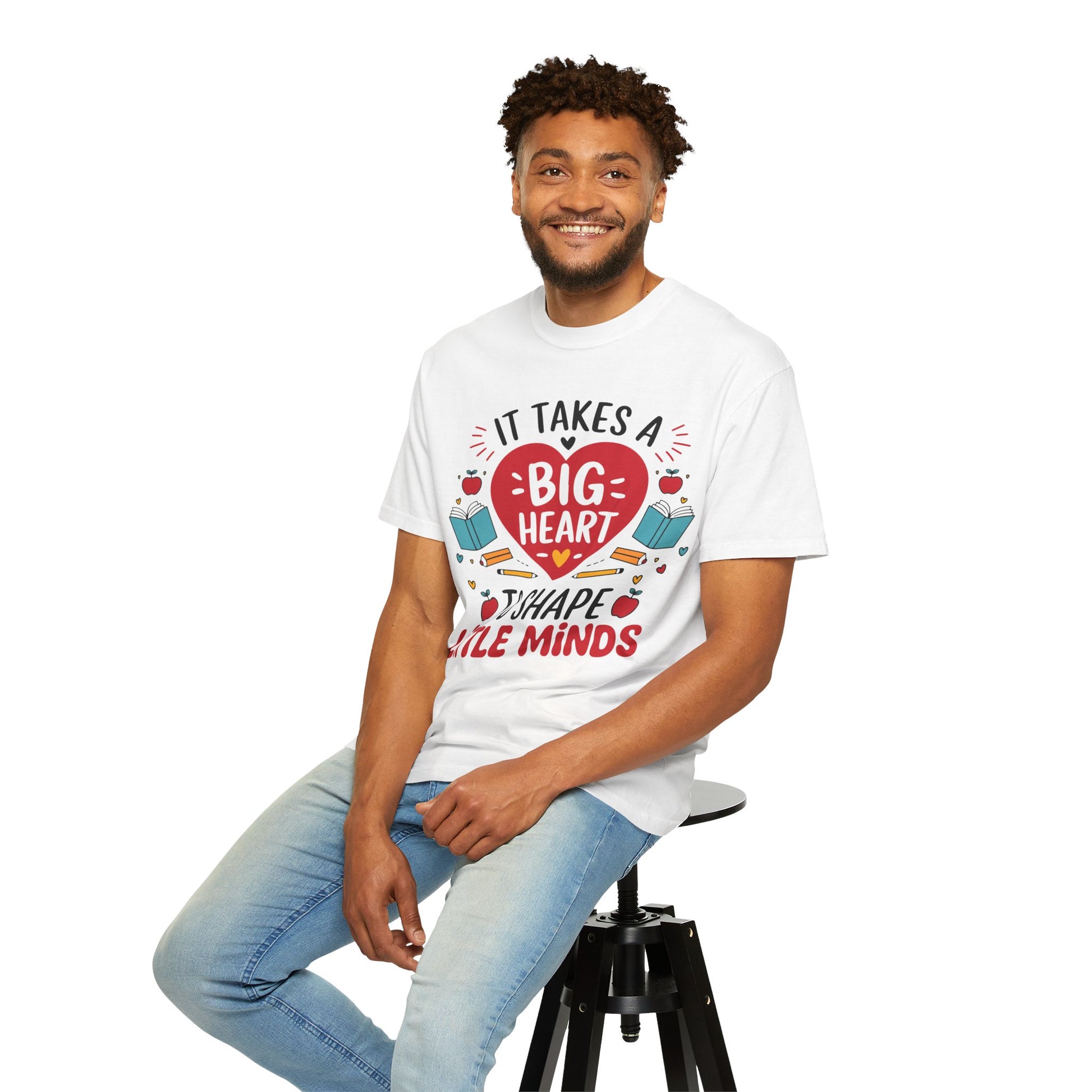 Teacher Appreciation T-Shirt - It Takes a Big Heart to Shape Little Minds, Gift for Educators, Back to School, Cute Teacher Shirt, Classroom - Graffiti