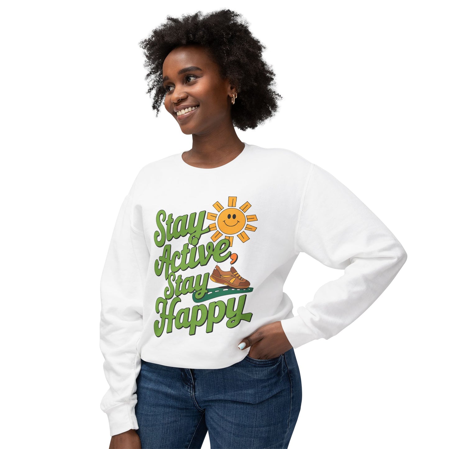 Motivational Stay Active Stay Happy Women Sweatshirt - Graffiti