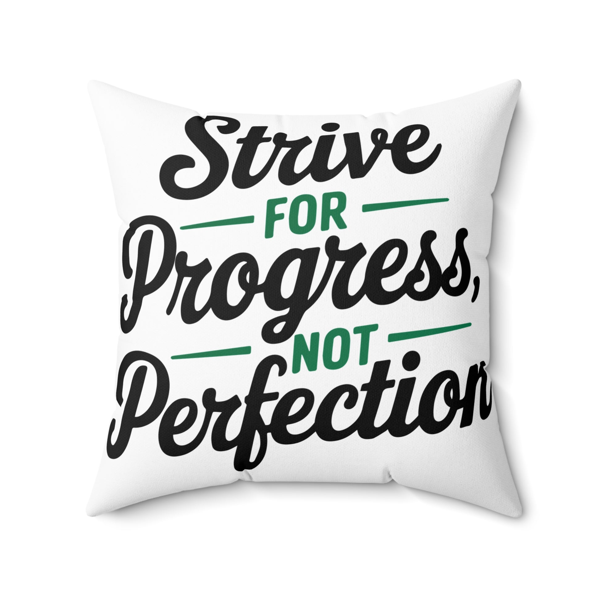 Motivational Decorative Pillow | Strive for Progress, Not Perfection | Home Decor | Gift for Students, Coaches, or Motivational Speakers, - Graffiti