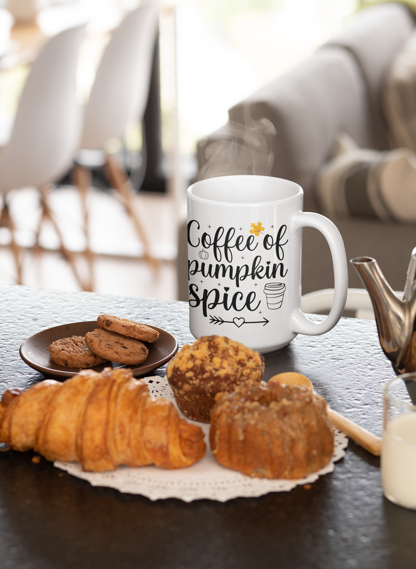 Pumpkin Spice Mug, Cozy Autumn Drinkware, Perfect for Fall Gatherings, Coffee Lover Gift, Halloween or Thanksgiving Decor - Graffiti