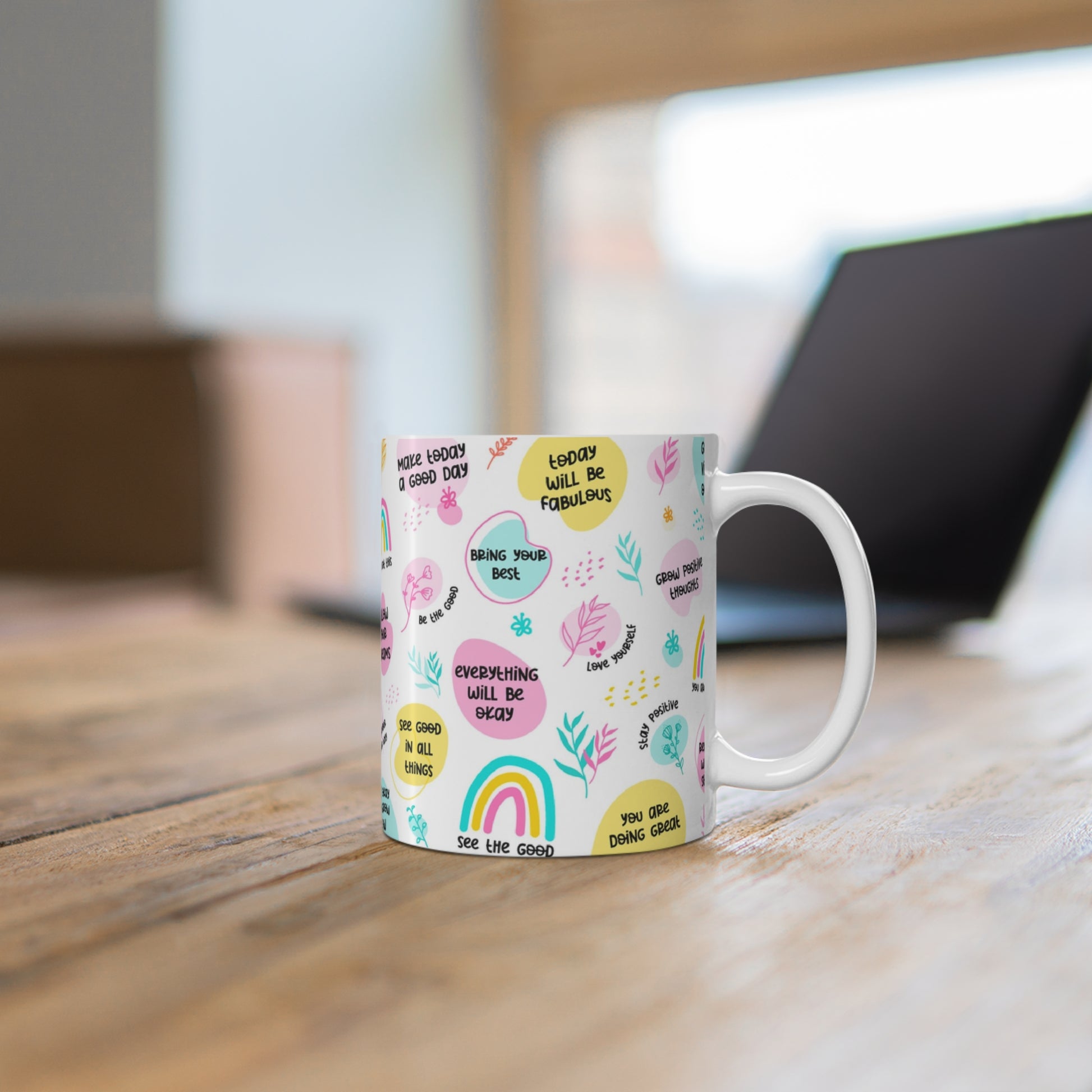 Inspirational 11oz Mug - Positive Vibes - Graffiti