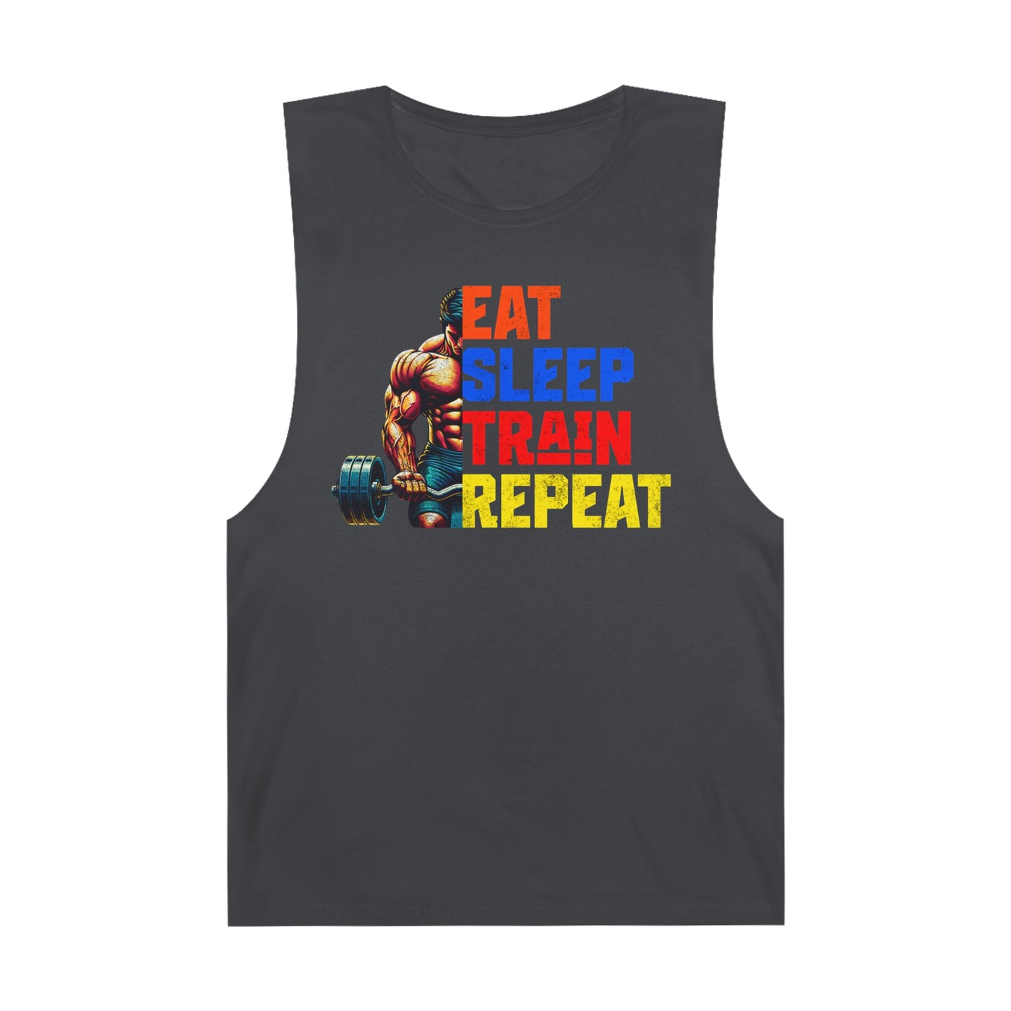 Tank Top - Men Barnard - Eat, Sleep, Train, and Repeat - Graffiti