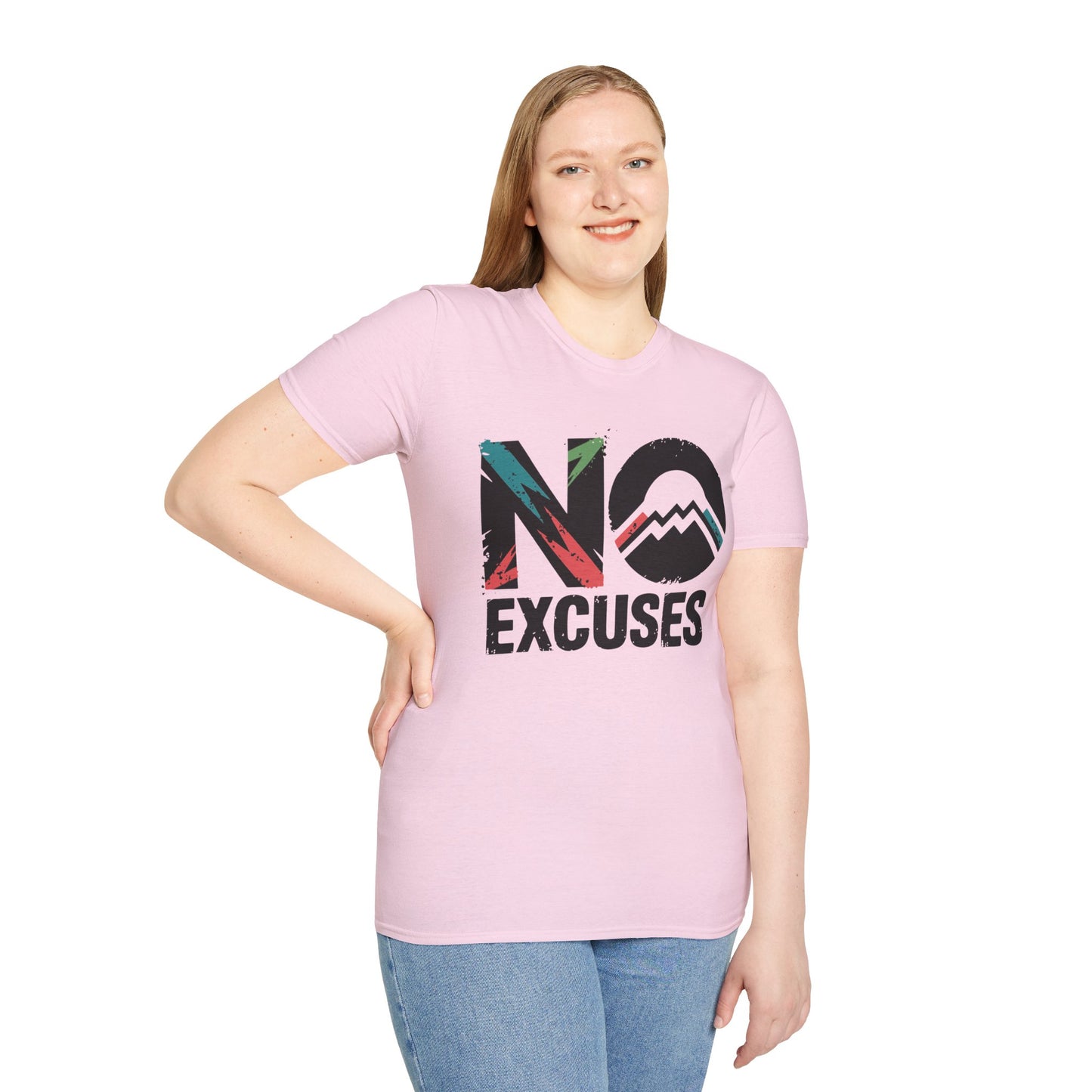 Motivational Unisex T-Shirt, No Excuses Tee, Casual Wear, Fitness Appare, Workout Gift, Positive Quote Shirt, Everyday Comfort - Graffiti