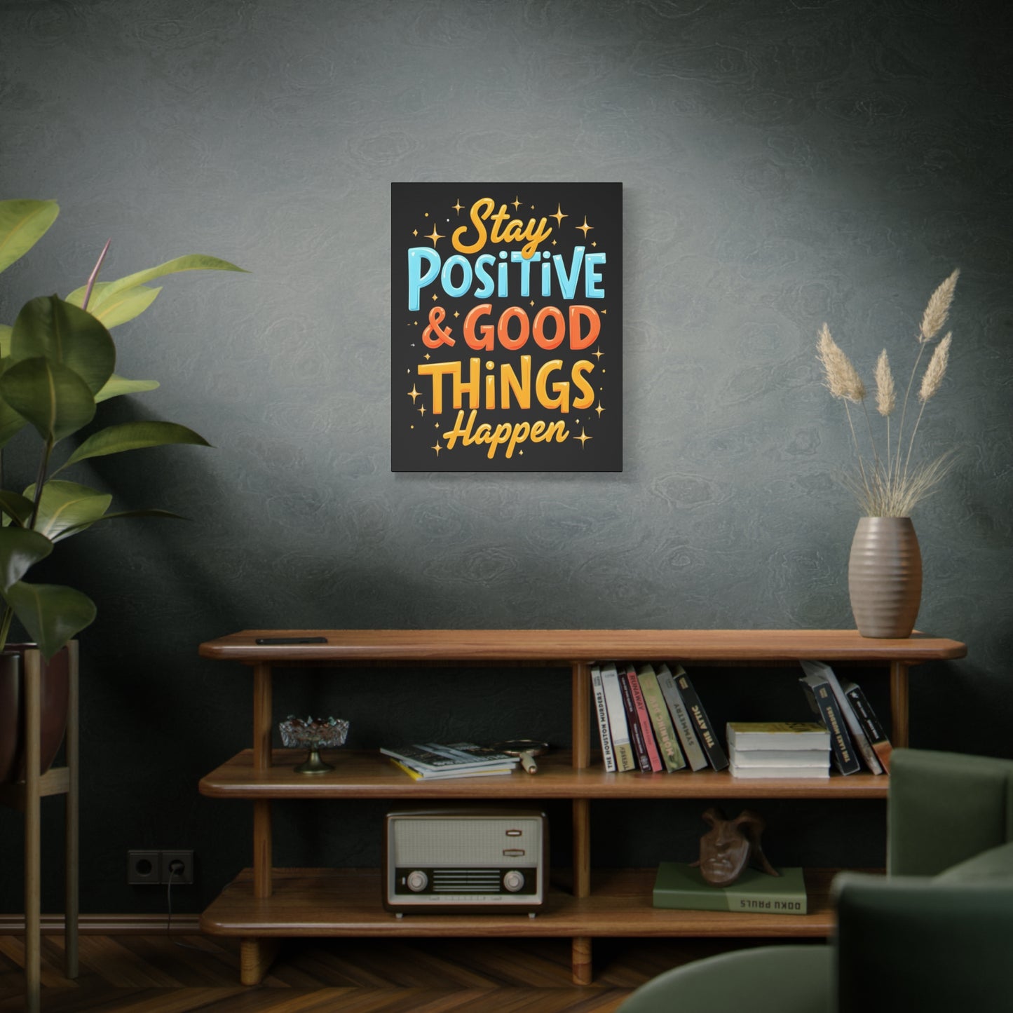 Positive Vibes Canvas Art - Stay Positive & Good Things Happen - Graffiti