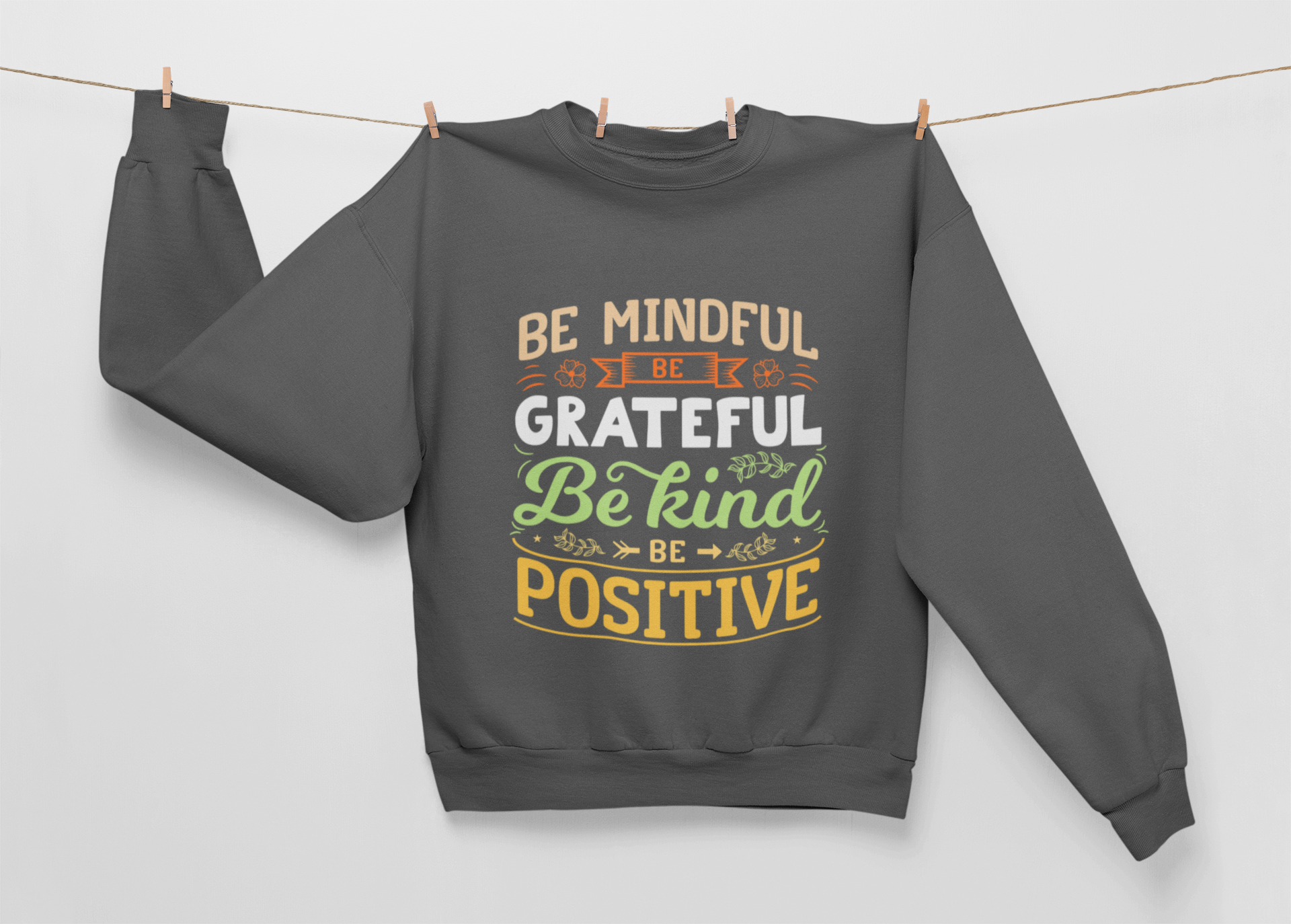 Mindful & Positive Sweatshirt - Unisex Fleece Crewneck - Graffiti