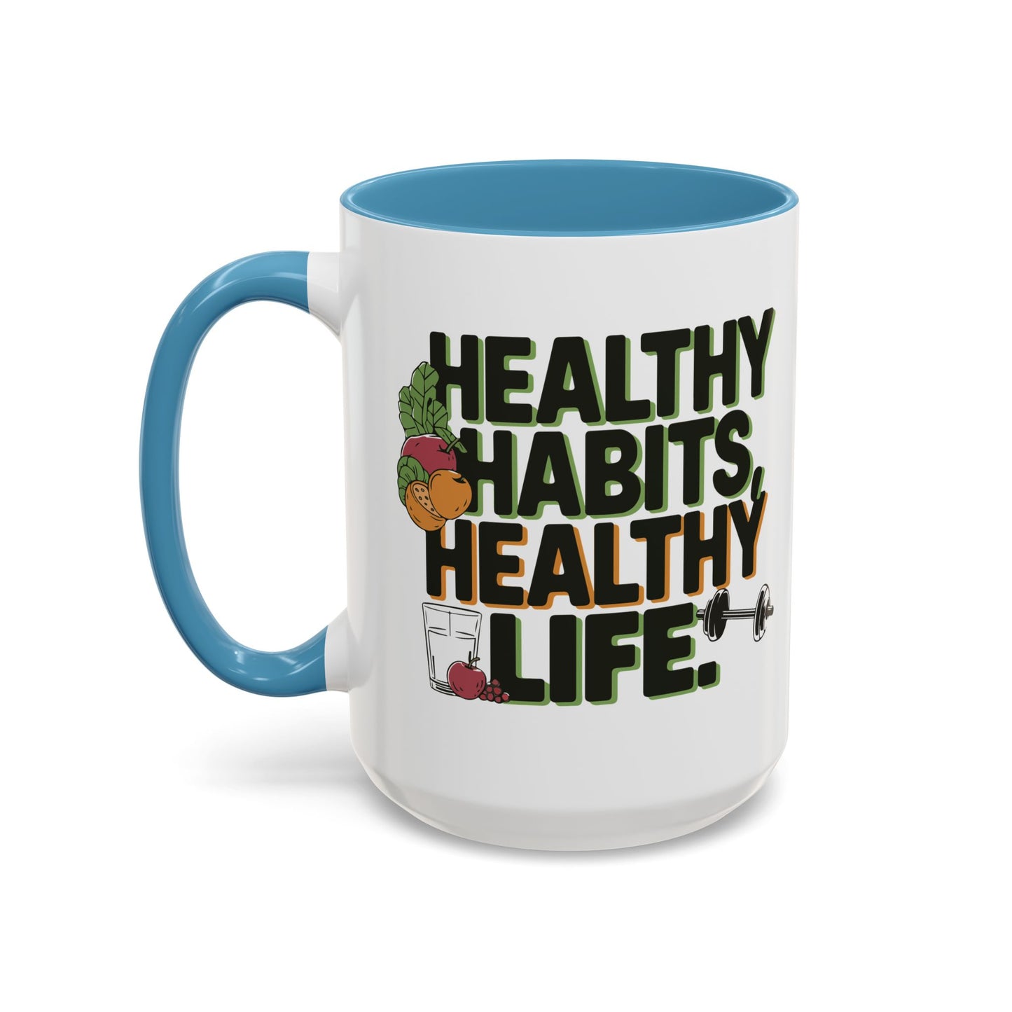 Healthy Habits Coffee Mug - Motivational Drinkware for Fitness Enthusiasts, Gym Gifts, Wellness Inspiration, Home Office Decor, Thoughtful - Graffiti