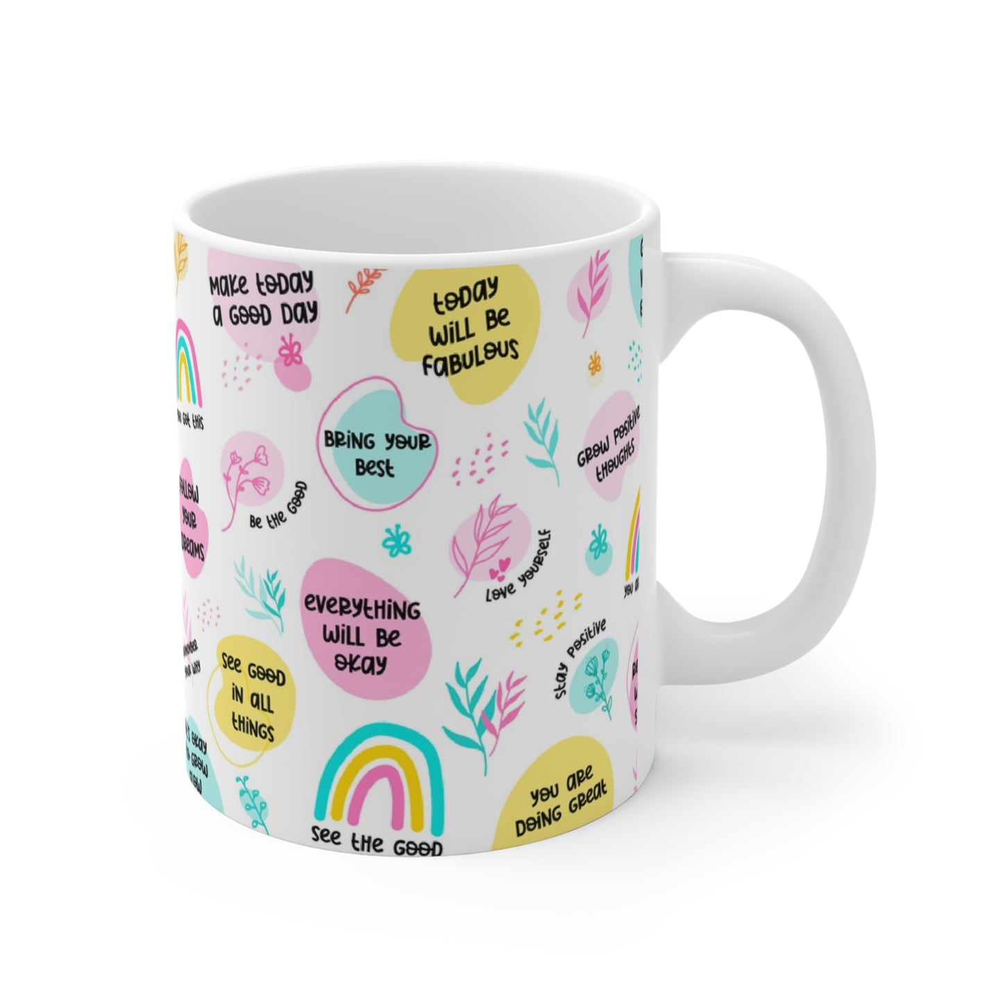 Inspirational 11oz Mug - Positive Vibes - Graffiti