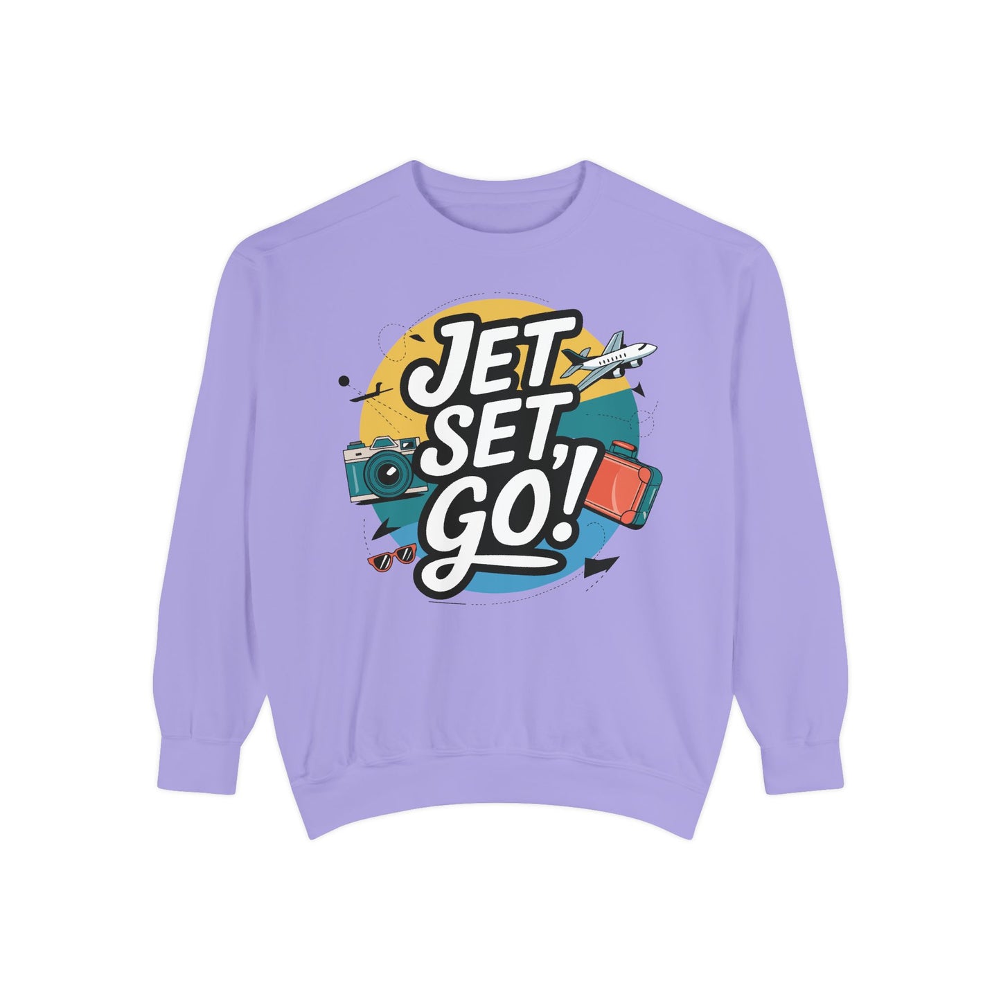 Jet Set Go Sweatshirt, Travel Enthusiast Gift, Cozy Adventure Sweatshirt, Vacation Outfit, Unisex Apparel - Graffiti