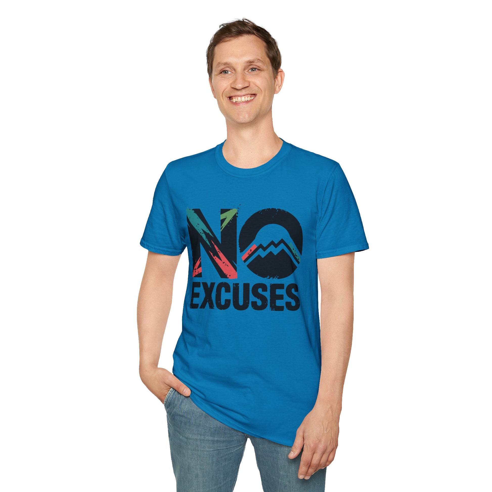 Motivational Unisex T-Shirt, No Excuses Tee, Casual Wear, Fitness Appare, Workout Gift, Positive Quote Shirt, Everyday Comfort - Graffiti