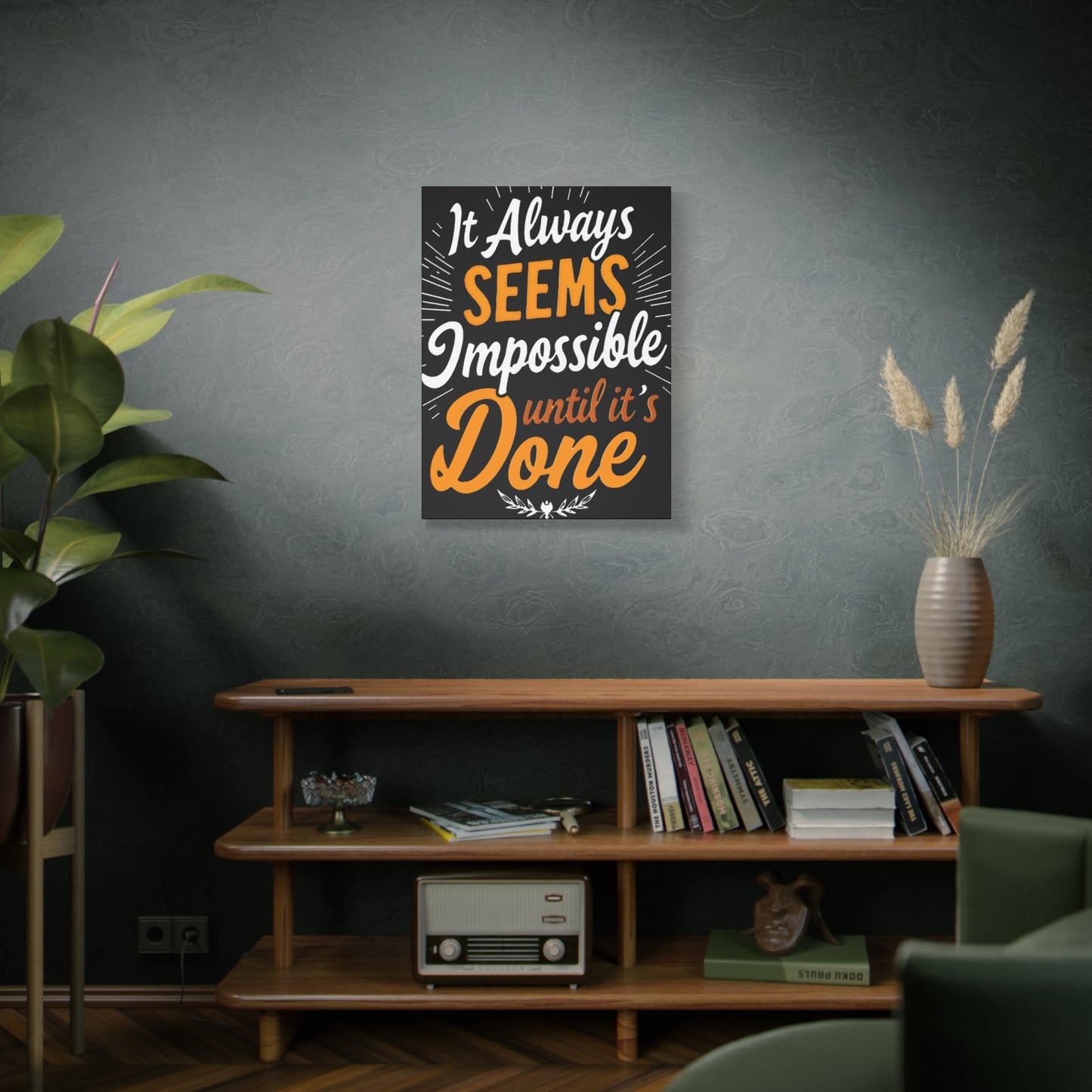 Inspirational Wall Art - 'It Always Seems Impossible Until It’s Done' Canvas - Graffiti