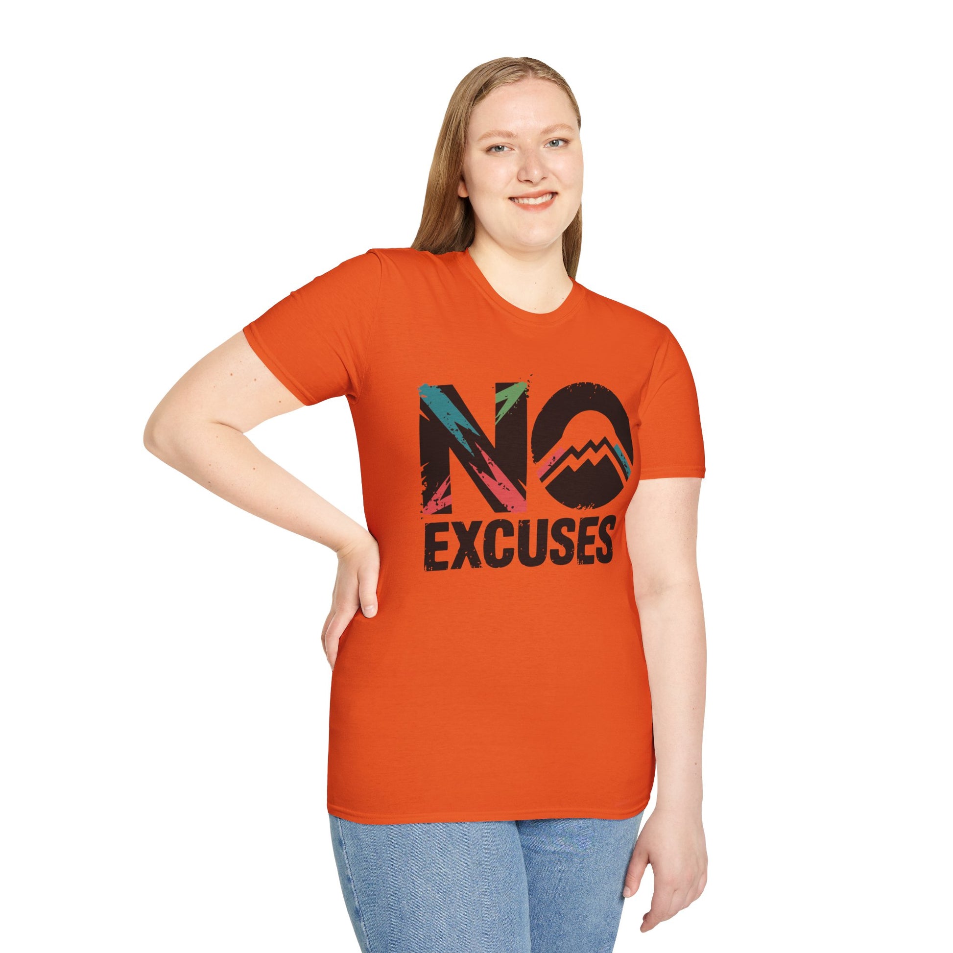 Motivational Unisex T-Shirt, No Excuses Tee, Casual Wear, Fitness Appare, Workout Gift, Positive Quote Shirt, Everyday Comfort - Graffiti