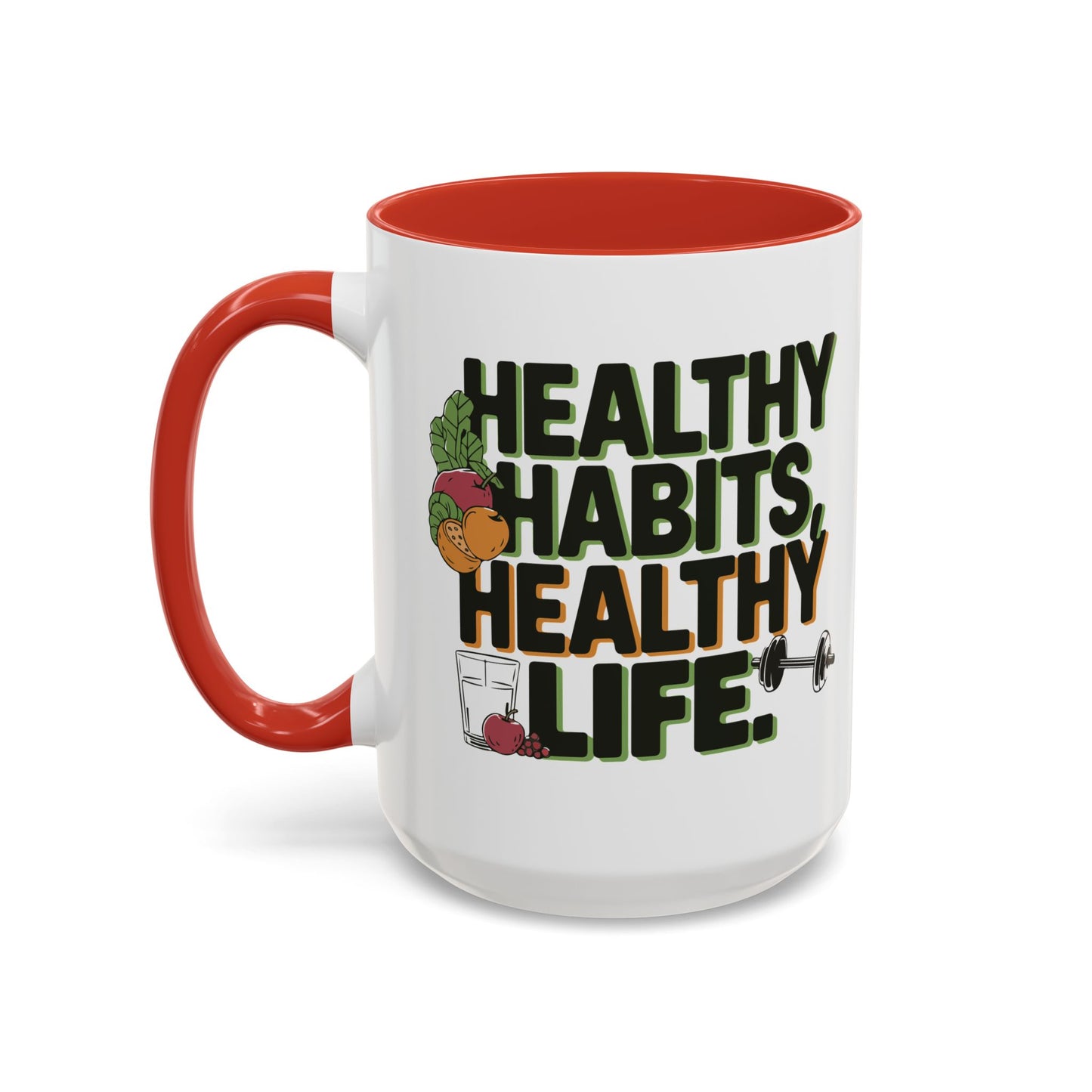 Healthy Habits Coffee Mug - Motivational Drinkware for Fitness Enthusiasts, Gym Gifts, Wellness Inspiration, Home Office Decor, Thoughtful - Graffiti