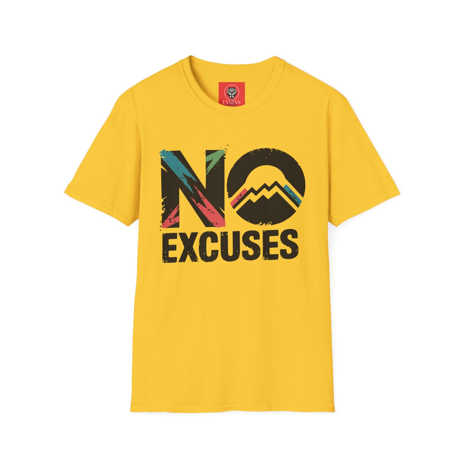 Motivational Unisex T-Shirt, No Excuses Tee, Casual Wear, Fitness Appare, Workout Gift, Positive Quote Shirt, Everyday Comfort - Graffiti