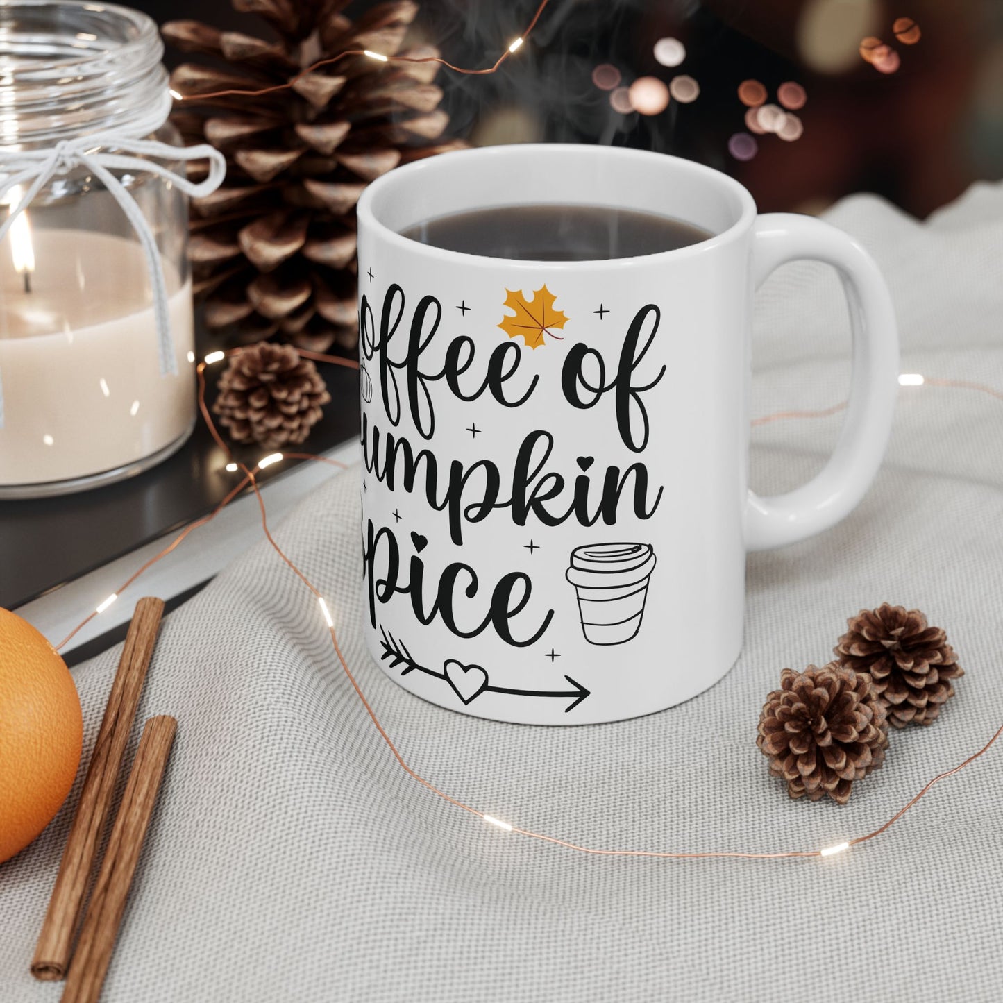 Pumpkin Spice Mug, Cozy Autumn Drinkware, Perfect for Fall Gatherings, Coffee Lover Gift, Halloween or Thanksgiving Decor - Graffiti