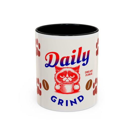 Daily Grind Cat Coffee Mug - 11/15oz Accent Mug for Cat Lovers - Graffiti