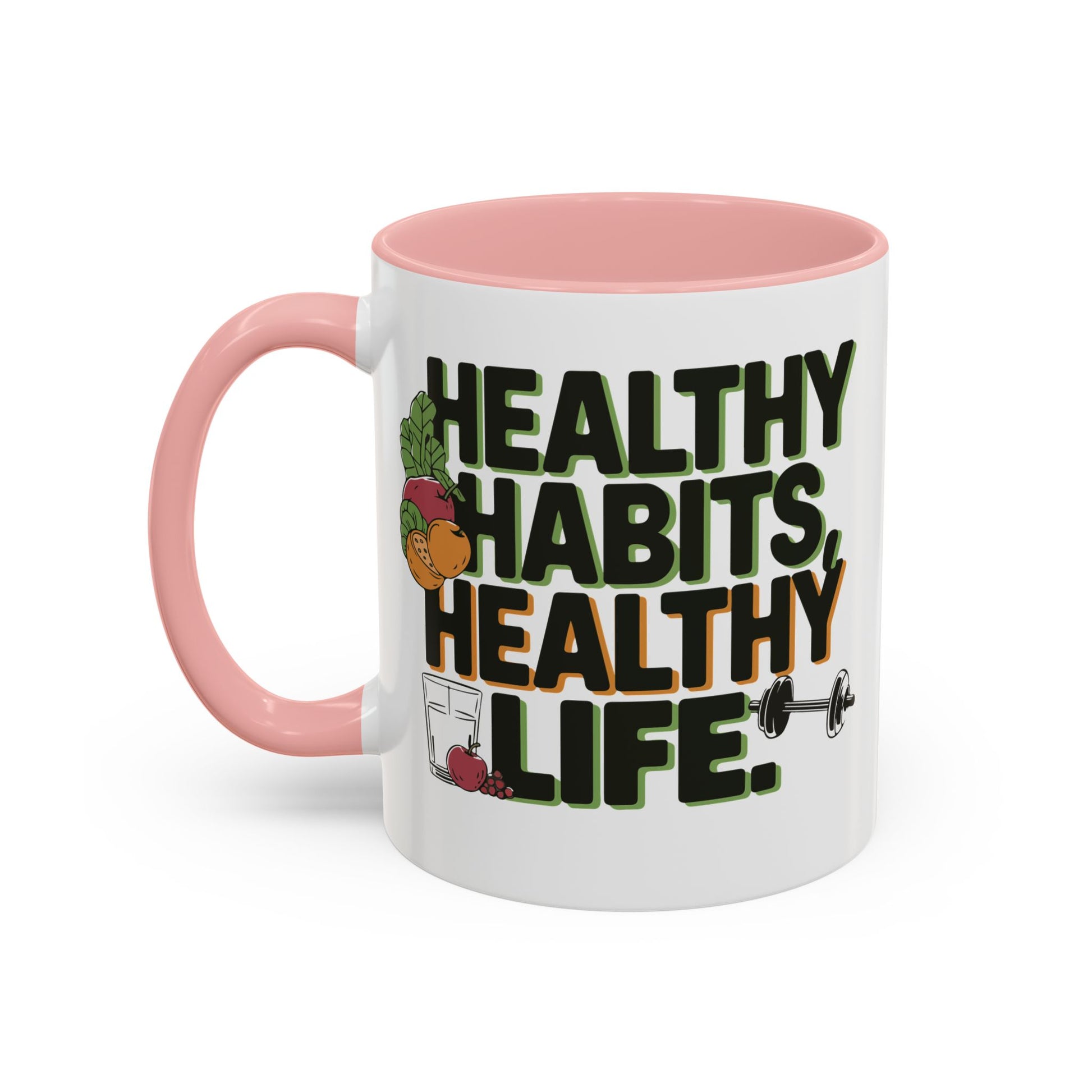 Healthy Habits Coffee Mug - Motivational Drinkware for Fitness Enthusiasts, Gym Gifts, Wellness Inspiration, Home Office Decor, Thoughtful - Graffiti