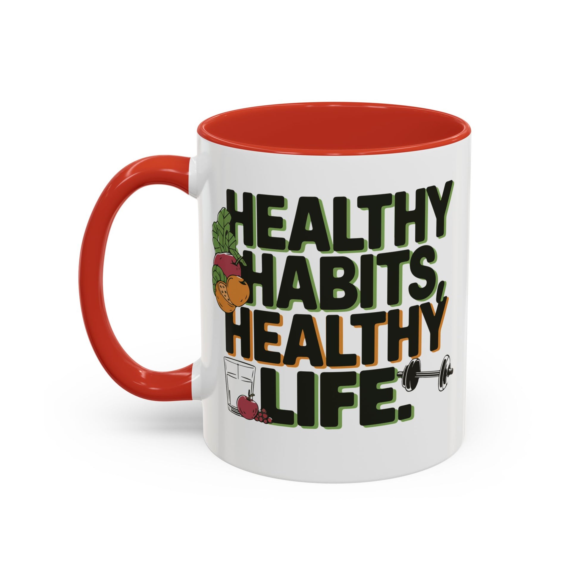 Healthy Habits Coffee Mug - Motivational Drinkware for Fitness Enthusiasts, Gym Gifts, Wellness Inspiration, Home Office Decor, Thoughtful - Graffiti