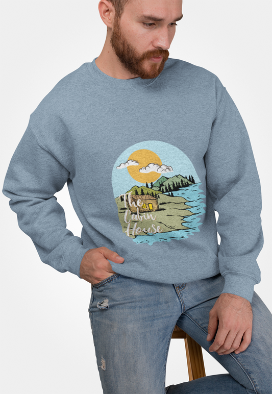 Cabin Vibes Lightweight Crewneck Sweatshirt for Men - Cozy Nature Lover's Apparel for Camping and Outdoor Adventures - Graffiti