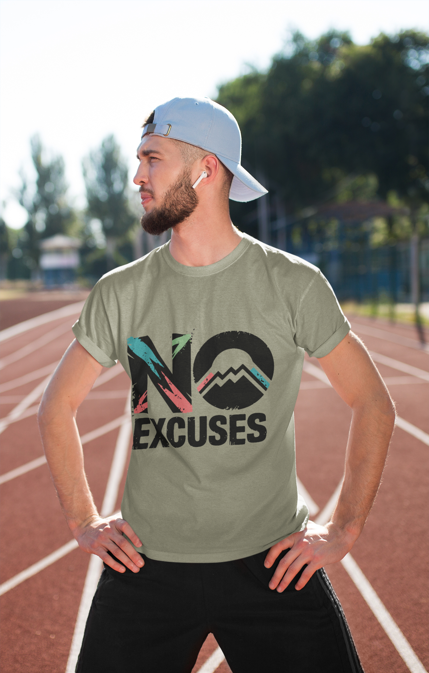 Motivational Unisex T-Shirt, No Excuses Tee, Casual Wear, Fitness Appare, Workout Gift, Positive Quote Shirt, Everyday Comfort - Graffiti