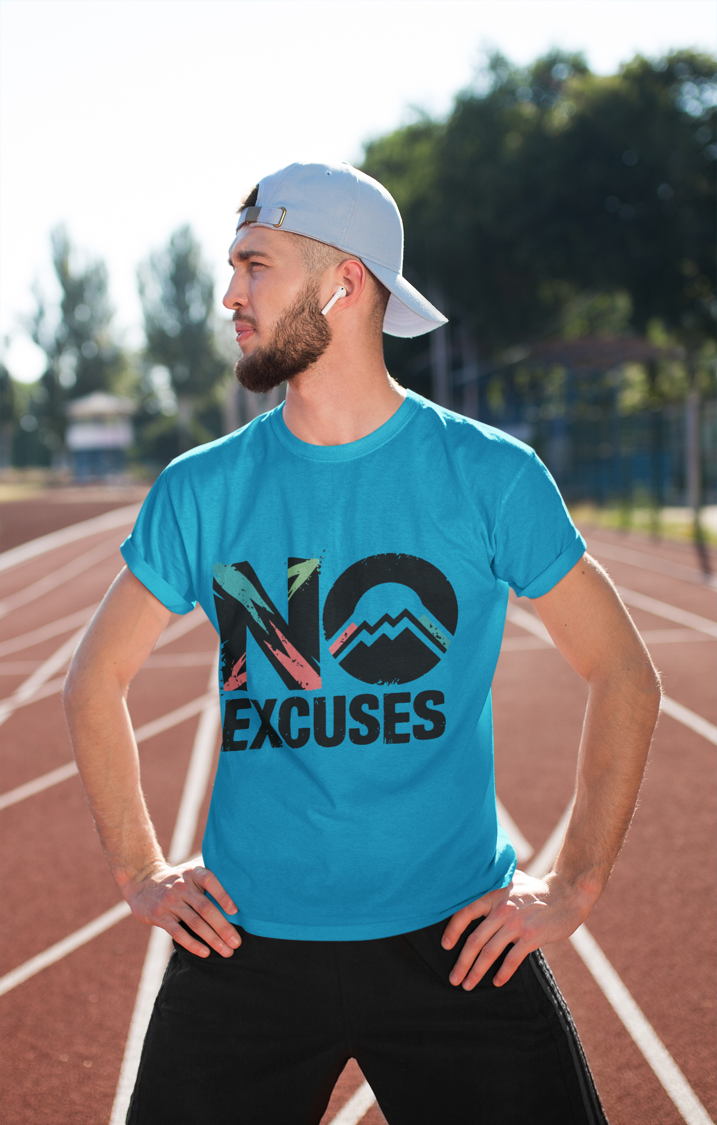 Motivational Unisex T-Shirt, No Excuses Tee, Casual Wear, Fitness Appare, Workout Gift, Positive Quote Shirt, Everyday Comfort - Graffiti