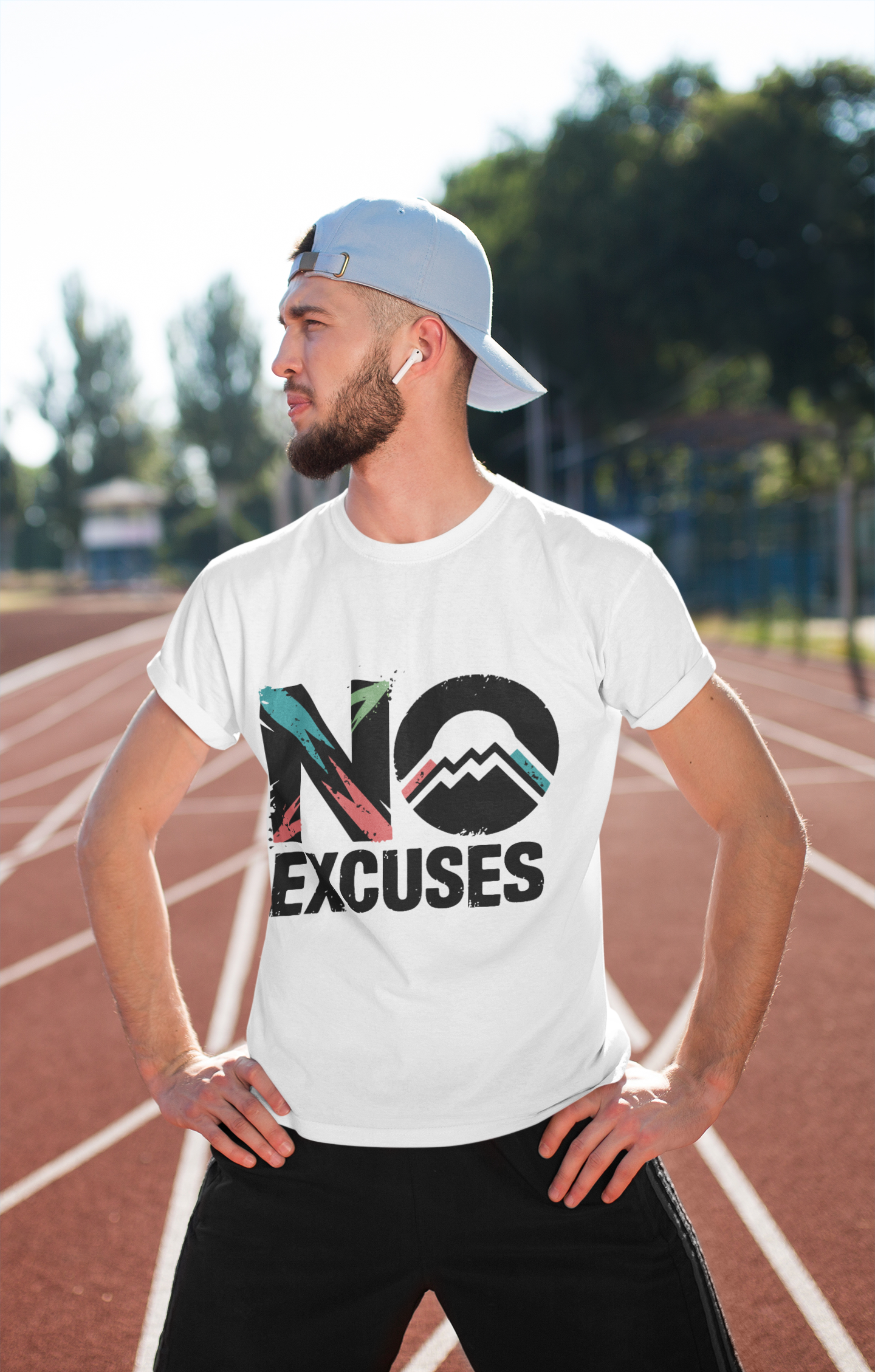 Motivational Unisex T-Shirt, No Excuses Tee, Casual Wear, Fitness Appare, Workout Gift, Positive Quote Shirt, Everyday Comfort - Graffiti