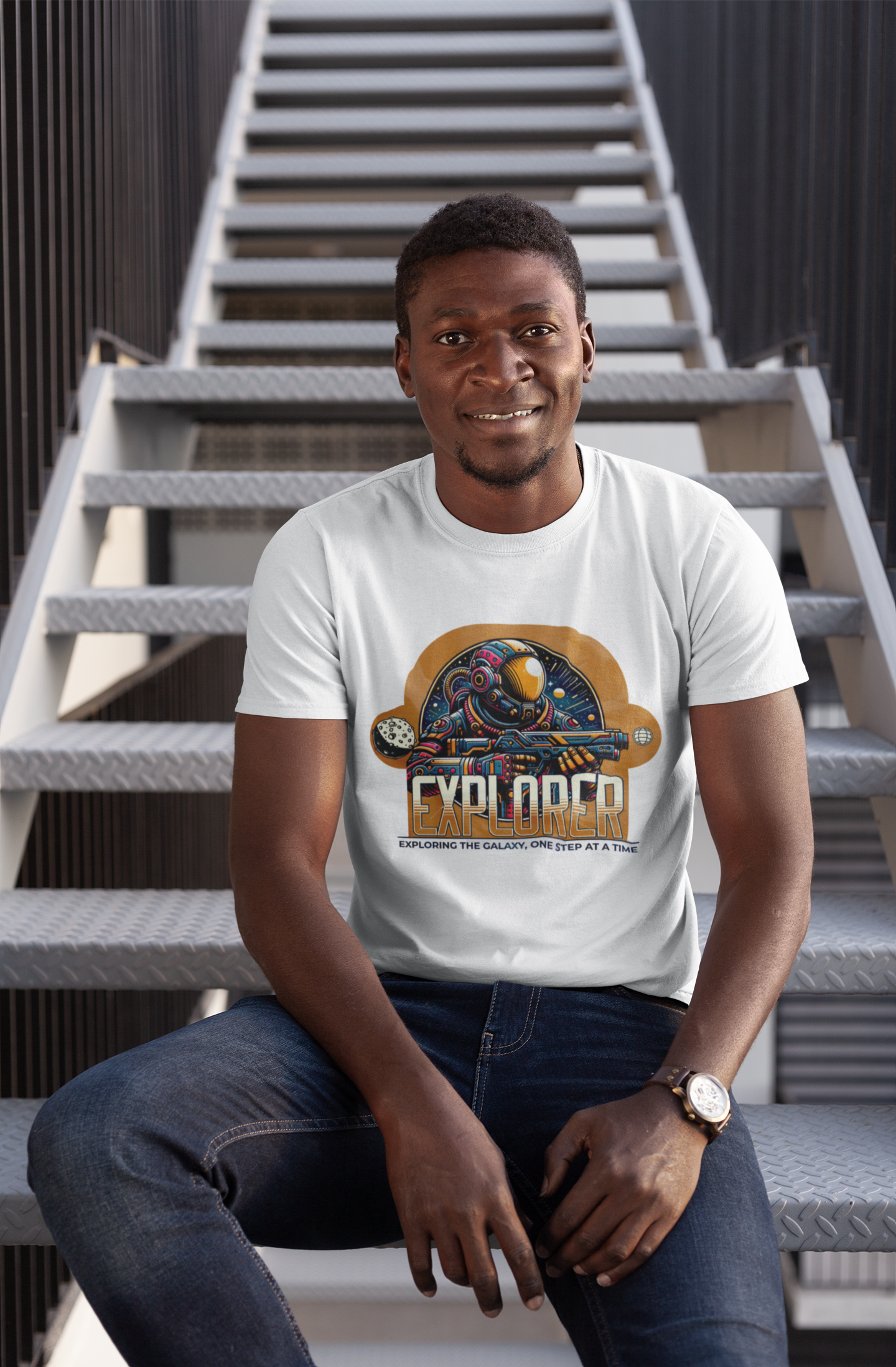 Galactic Explorer Unisex Heavy Cotton Tee - Explore the Galaxy in Style - Graffiti