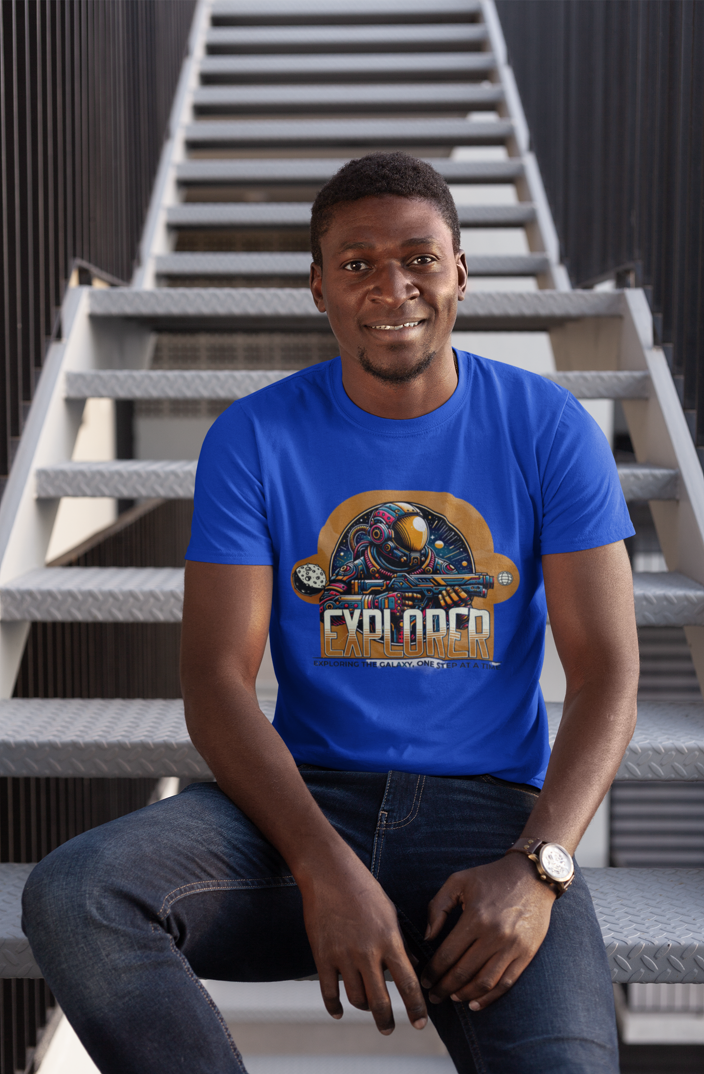 Galactic Explorer Unisex Heavy Cotton Tee - Explore the Galaxy in Style - Graffiti