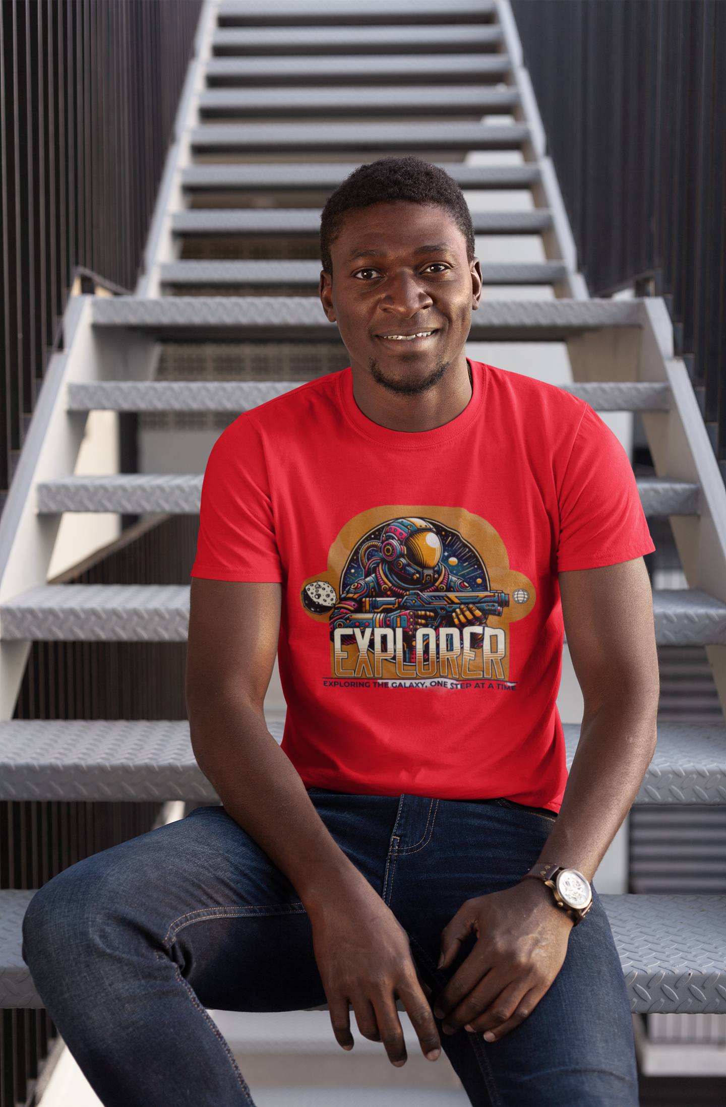 Galactic Explorer Unisex Heavy Cotton Tee - Explore the Galaxy in Style - Graffiti