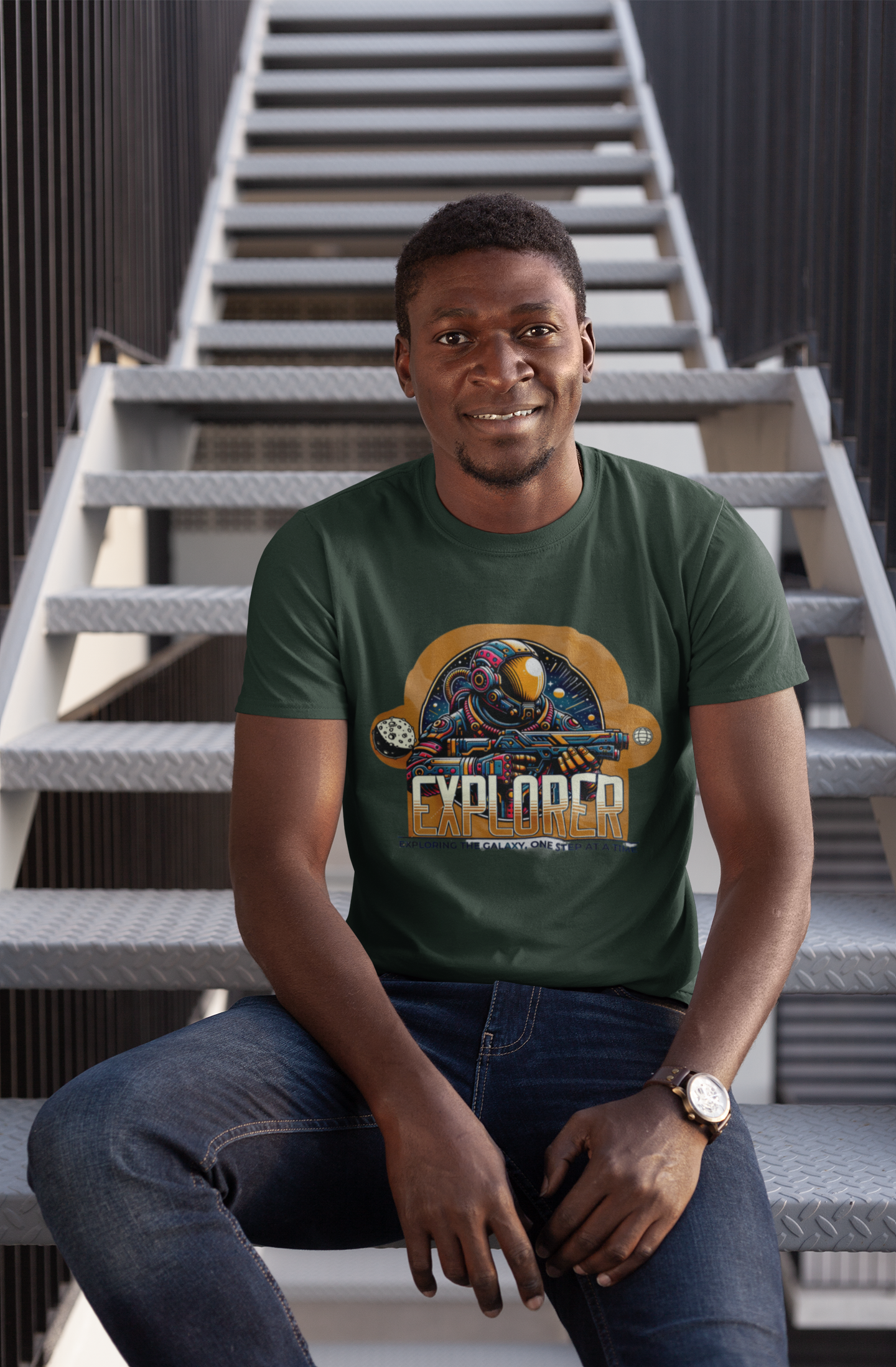 Galactic Explorer Unisex Heavy Cotton Tee - Explore the Galaxy in Style - Graffiti