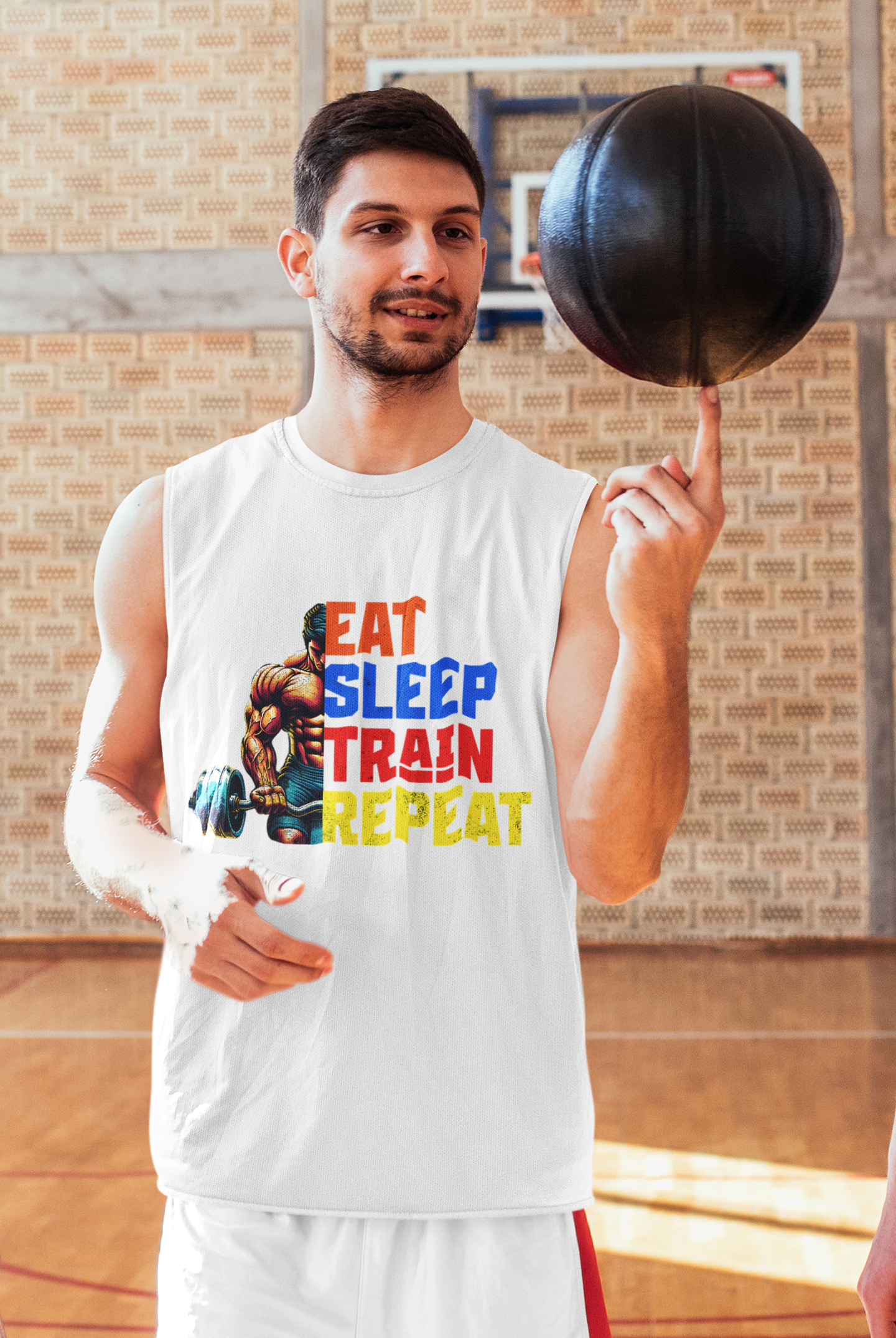 Tank Top - Men Barnard - Eat, Sleep, Train, and Repeat - Graffiti