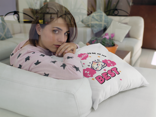 Cute Sleep Pillowcase for Cozy Comfort - "I Need Sleep to Be at My Best" - Graffiti